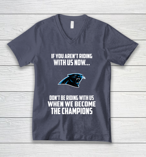 NFL Carolina Panthers Football We Become The Champions V-Neck T-Shirt 7