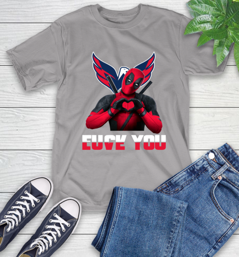 NHL Washington Capitals Deadpool Love You Fuck You Hockey Sports T-Shirt 6