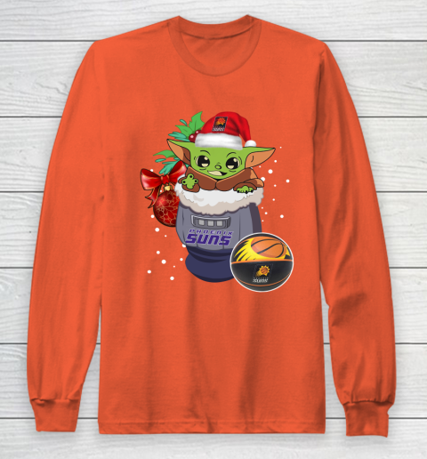 Phoenix Suns Christmas Baby Yoda Star Wars Funny Happy NBA Long Sleeve T-Shirt 5