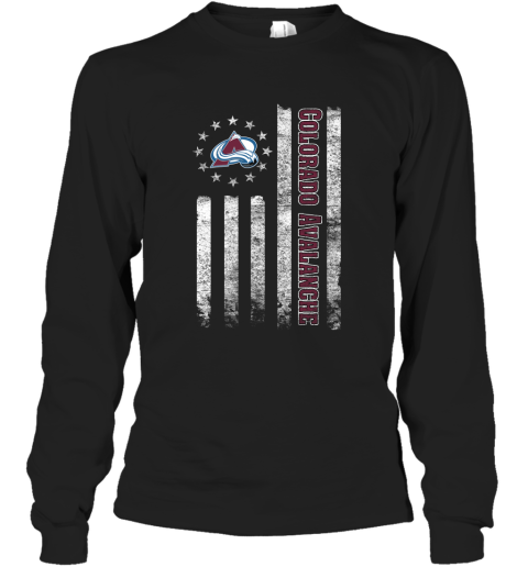 NHL American Flag Hockey Sports Colorado Avalanche Long Sleeve T-Shirt