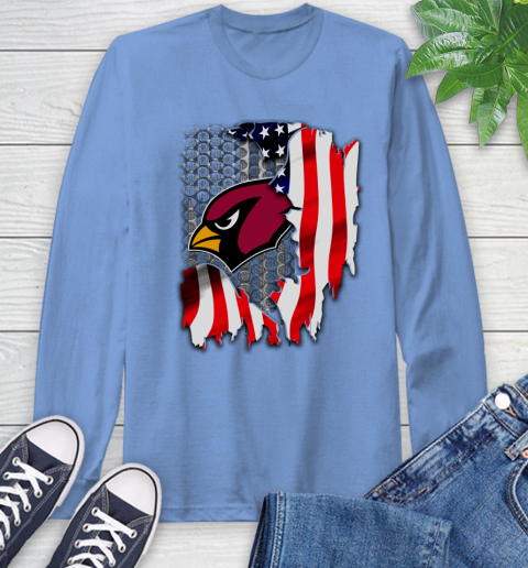 Arizona Cardinals NFL Football American Flag Long Sleeve T-Shirt - Image 13