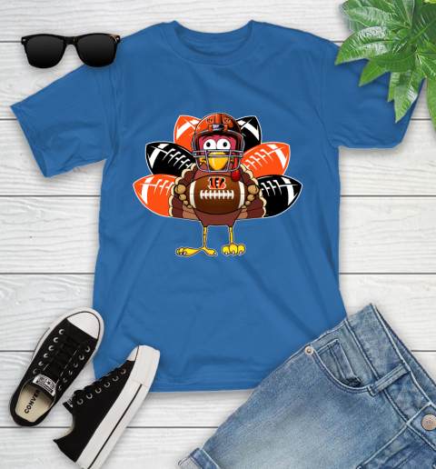 Cincinnati Bengals Turkey Thanksgiving Day Youth T-Shirt 9