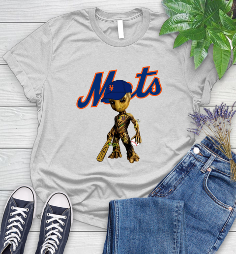 MLB New York Mets Groot Guardians Of The Galaxy Baseball Women's T-Shirt