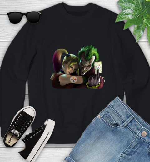 Pittsburgh Steelers NFL Football Joker Harley Quinn Suicide Squad Youth Sweatshirt 2