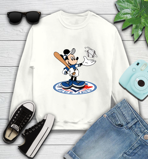 MLB Baseball Toronto Blue Jays Cheerful Mickey Disney Shirt Sweatshirt 2