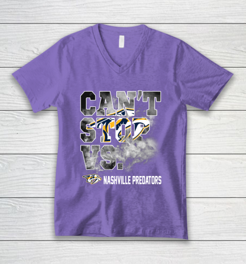 NHL Nashville Predators Hockey Can't Stop Vs V-Neck T-Shirt 8