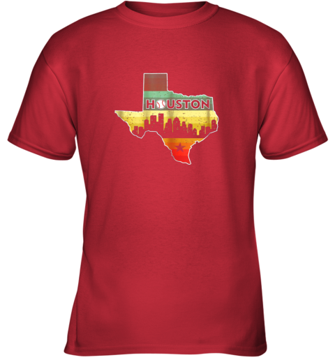 s2ov houston retro baseball shirtvintage houston baseball youth t shirt 26 front red