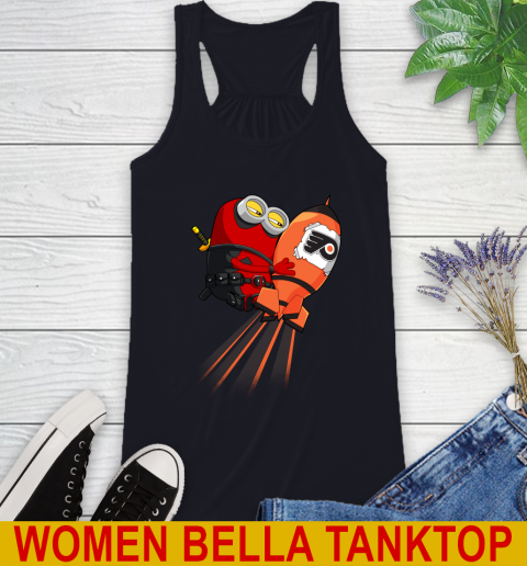 NHL Hockey Philadelphia Flyers Deadpool Minion Marvel Shirt Racerback Tank 8