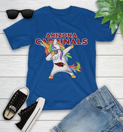 Arizona Cardinals NFL Football Funny Unicorn Dabbing Sports Youth T-Shirt 9