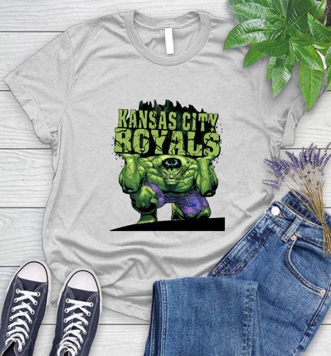 Kansas City Royals MLB Baseball Incredible Hulk Marvel Avengers Sports Women's T-Shirt