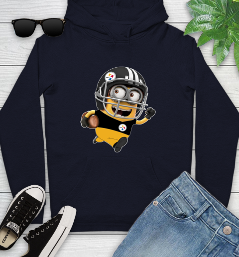 NFL Pittsburgh Steelers Minions Disney Football Sports Youth Hoodie 4
