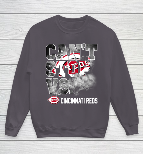 MLB Cincinnati Reds Baseball Can't Stop Vs Cincinnati Reds Youth Sweatshirt 5
