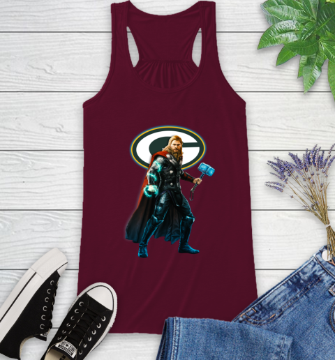 NFL Thor Avengers Endgame Football Green Bay Packers Racerback Tank 3