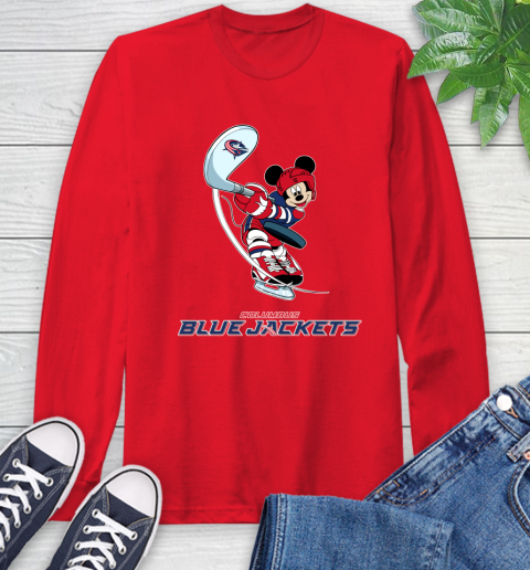 NHL Hockey Columbus Blue Jackets Cheerful Mickey Mouse Shirt Long Sleeve T-Shirt 11