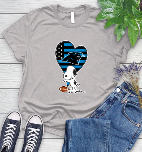 Carolina Panthers NFL Football The Peanuts Movie Adorable Snoopy Women's T-Shirt 10