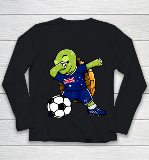 Dabbing Turtle Australia Soccer Fans Jersey Flag Football Youth Long Sleeve