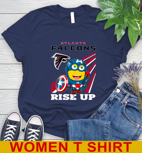 NFL Football Atlanta Falcons Captain America Marvel Avengers Minion Shirt Women's T-Shirt 12