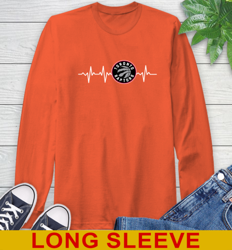 Toronto Raptors NBA Basketball Heart Beat Shirt Long Sleeve T-Shirt 4