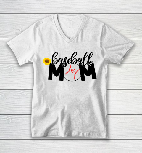 Mother's Day Funny Gift Ideas Apparel  T shirt Baseball Mom T Shirt V-Neck T-Shirt