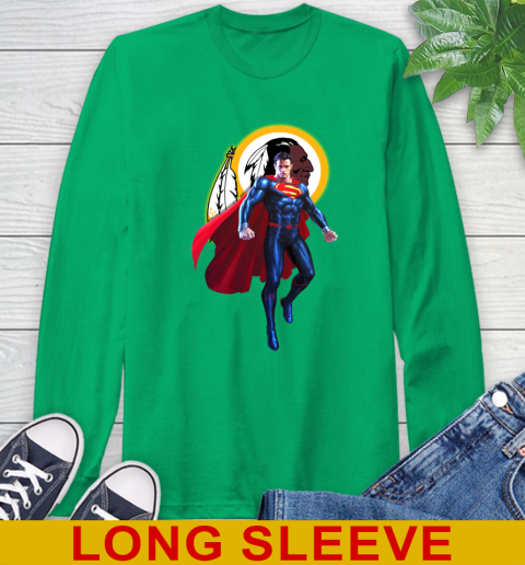 NFL Superman DC Sports Football Washington Redskins Long Sleeve T-Shirt 7