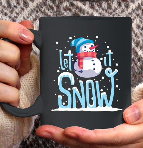 Christmas Snowman Let it Snow Ceramic Mug 11oz