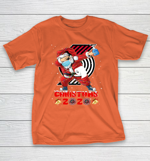 Portland Trail Blazers Funny Santa Claus Dabbing Christmas 2020 NBA T-Shirt 4