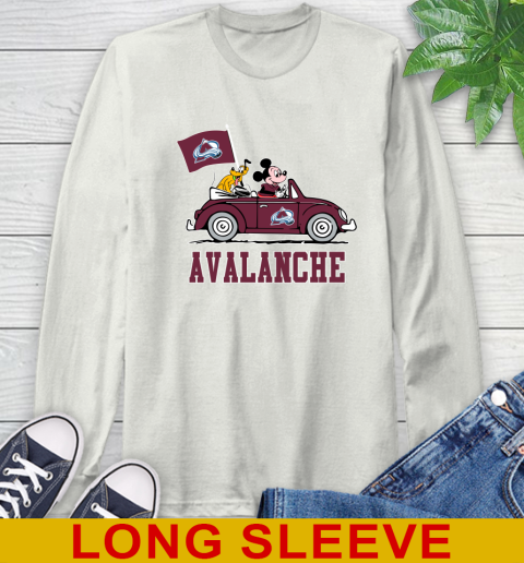 NHL Hockey Colorado Avalanche Pluto Mickey Driving Disney Shirt Long Sleeve T-Shirt 12