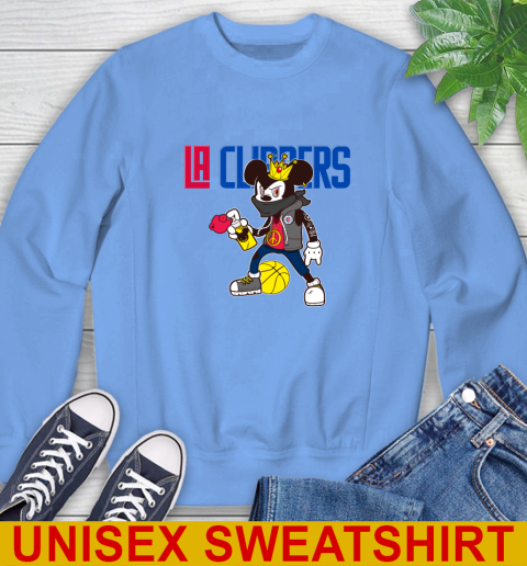 LA Clippers NBA Basketball Mickey Peace Sign Sports Sweatshirt 11