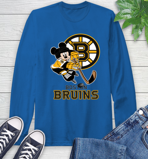 NHL Boston Bruins Mickey Mouse Disney Hockey T Shirt Long Sleeve T-Shirt 9
