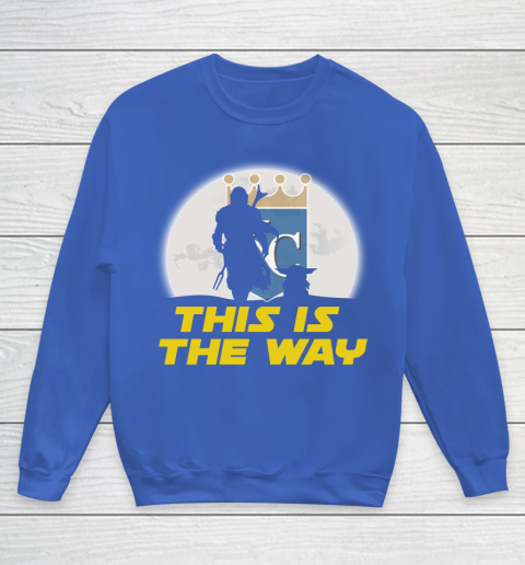 Kansas City Royals MLB Baseball Star Wars Yoda And Mandalorian This Is The Way Youth Sweatshirt 6
