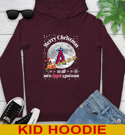 Los Angeles Angels Merry Christmas To All And To Angels A Good Season MLB Baseball Sports Youth Hoodie 7