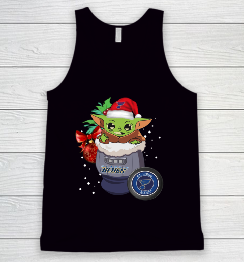 St.Louis Blues Christmas Baby Yoda Star Wars Funny Happy NHL Tank Top