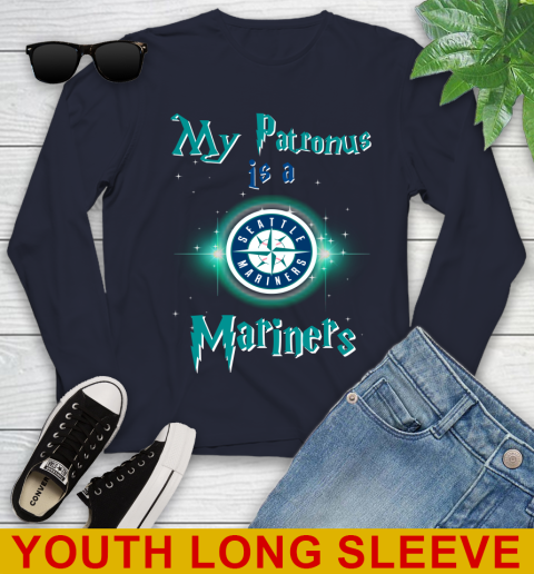 MLB Baseball Harry Potter My Patronus Is A Seattle Mariners Youth Long Sleeve 2