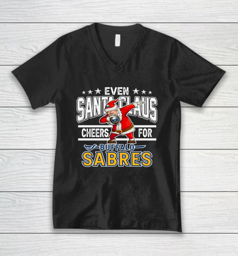 Buffalo Sabres Even Santa Claus Cheers For Christmas NHL V-Neck T-Shirt