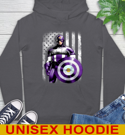 Los Angeles Lakers NBA Basketball Captain America Marvel Avengers American Flag Shirt Hoodie 7