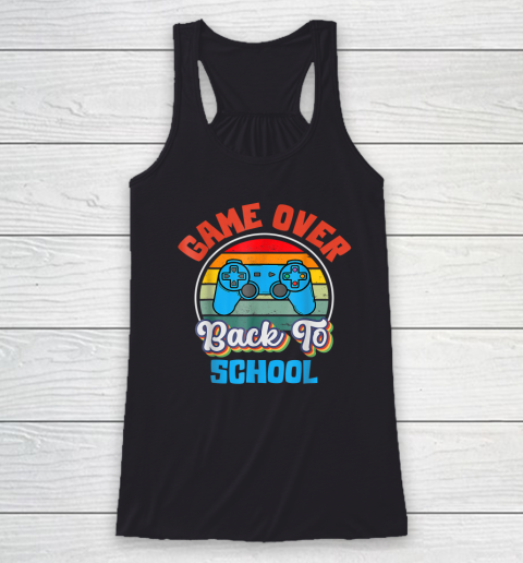 Back to School Funny Game Over Teacher Student Controller Racerback Tank