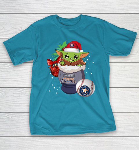 Houston Astros Christmas Baby Yoda Star Wars Funny Happy MLB T-Shirt 8
