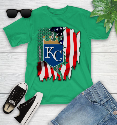 Kansas City Royals MLB Baseball American Flag Youth T-Shirt 8