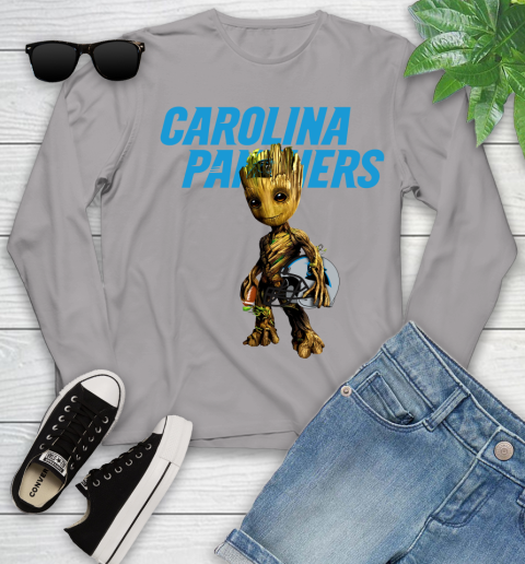 Carolina Panthers NFL Football Groot Marvel Guardians Of The Galaxy Youth Long Sleeve 5