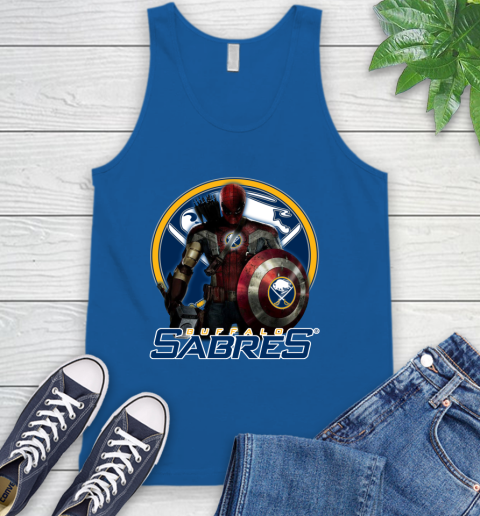 NHL Captain America Thor Spider Man Hawkeye Avengers Endgame Hockey Buffalo Sabres Tank Top 5