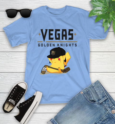NHL Pikachu Hockey Sports Vegas Golden Knights Youth T-Shirt 11