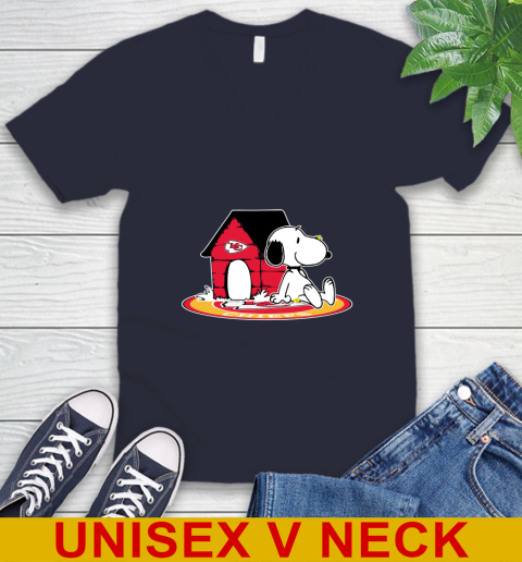 NFL Football Kansas City Chiefs Snoopy The Peanuts Movie Shirt V-Neck T-Shirt 3