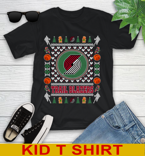 Portland Trail Blazers Merry Christmas NBA Basketball Loyal Fan Youth T-Shirt