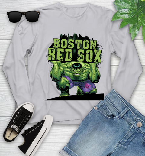 Boston Red Sox MLB Baseball Incredible Hulk Marvel Avengers Sports Youth Long Sleeve 5