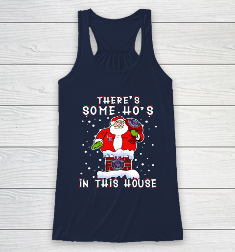 Colorado Rockies Christmas There Is Some Hos In This House Santa Stuck In The Chimney MLB Racerback Tank 8