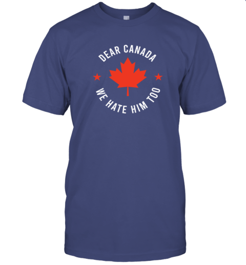 m4j4 dear canada we hate him too premium classic t shirt 2 front purple