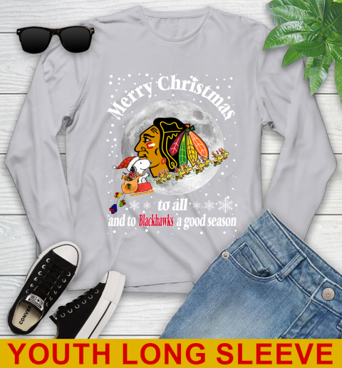 Chicago Blackhawks Merry Christmas To All And To Blackhawks A Good Season NHL Hockey Sports Youth Long Sleeve 5