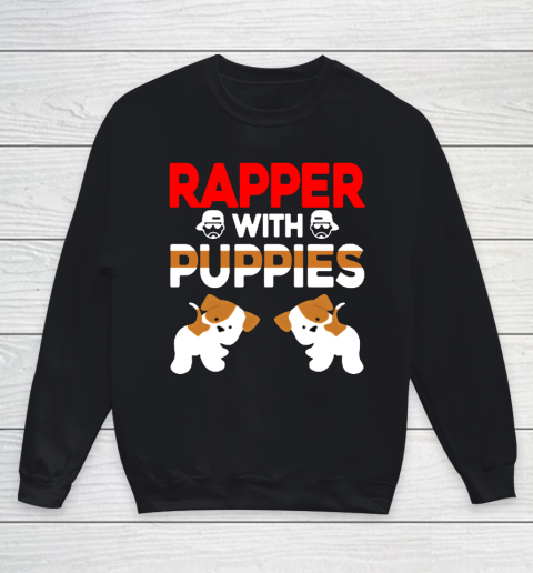 Rapper With Puppies Cute Dog Rap Youth Sweatshirt