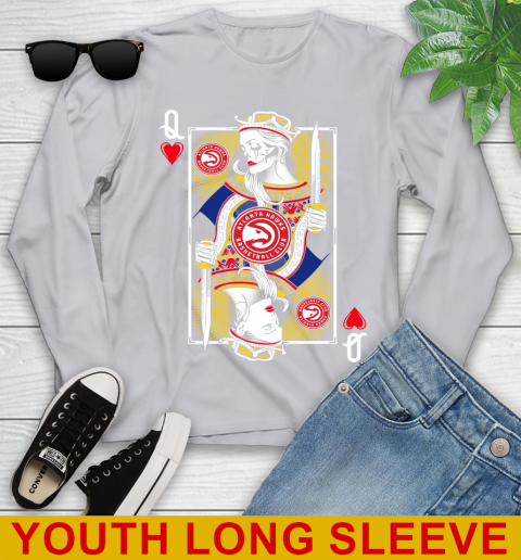 NBA Basketball Atlanta Hawks The Queen Of Hearts Card Shirt Youth Long Sleeve 5