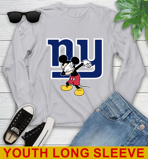 New York Giants NFL Football Dabbing Mickey Disney Sports Youth Long Sleeve 6